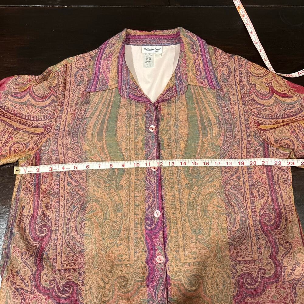 Coldwater Creek Art-to-Wear Paisley Silk-Blend Jacket size L - Picture 5 of 6